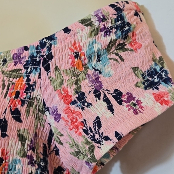 Torrid Floral Smocked Gauzy High Low Dress 2X Easter Spring Summer Pink Floral - Picture 11 of 15